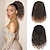 cheap Ponytails-Short Kinky Curly Ponytail Extension for Black Women 10 Inch Natural Black Drawstring Curly Ponytail with Two Clips Synthetic Afro Drawstring Ponytail for Black Women