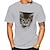 abordables Camiseta gráfica para hombres-Hombre Camiseta Graphic Gato Cuello Barco Calle Festivos Manga Corta Estampado Ropa Moda Design Casual Cómodo