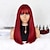 cheap Synthetic Trendy Wigs-Synthetic Wig kinky Straight Natural Straight Neat Bang Machine Made Wig 18 inch Pink+Red Red Synthetic Hair Women&#039;s Classic Easy to Carry Pink