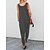 cheap Women&#039;s Jumpsuits-Women&#039;s Jumpsuit Pocket Solid Color Round Neck Casual Street Daily Regular Fit Sleeveless Black Red Gray S M L Summer