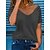 cheap T-shirts &amp; Blouses-Women&#039;s T shirt Tee Black White Pink Plain Short Sleeve Daily Weekend Basic V Neck Regular S