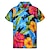 זול חולצות מחנה לגברים-בגדי ריקוד גברים חולצה חולצת הוואי פרחוני הדפסים גרפיים תוּכִּי צווארון מתקפל ורוד בהיר ירוק בהיר ורוד מסמיק כחול ים פול קזו&#039;אל הוואי שרוולים קצרים דפוס כפתור למטה ביגוד טרופי אופנתי הוואי רך