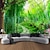זול שטיח נוף-קיר ירוק יפה שטיח במבוק גשר עץ צמחים נוף טבעי אומנות קישוט שטיח וילון תלוי בית חדר שינה קישוט סלון