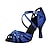 זול נעליים לטיניות-בגדי ריקוד נשים נעליים לטיניות הצגה הדרכה אימון עקבים נעלי ספורט פרטים מקריסטל סלים גבוהה עקב בוהן מציצה רצועת קרוס שקד כחול
