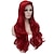 billige Kostymeparykk-krøllete rød havfrue parykk for kvinner lang bølget cosplay daglig hår varmebestandig syntetisk fiber parykk til fest jul（kun parykker）