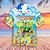 economico camicie da campo da uomo-Per uomo Camicia Camicia hawaiana Sono le 5 in punto Somewhere Shirt Alfabetico Stampe astratte Pappagallo Spiaggia Collo ripiegabile Bianco Blu Azzurro cielo Blu - bianco Informale Hawaiano Manica