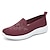 cheap Women&#039;s Slip-Ons &amp; Loafers-Women&#039;s Slip-Ons Pink Shoes Flyknit Shoes Comfort Shoes Work Daily Solid Color Floral Summer Wedge Heel Round Toe Classic Casual Minimalism Walking Tissage Volant Loafer Black Pink Red