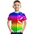 Недорогие 3d футболки мальчика-Красочные детские футболки с короткими рукавами с двойным заклинанием, модные разноцветные рубашки с 3D-принтом для мальчиков и девочек