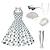 halpa Historialliset ja vintage-asut-1950-luvun swing mekko flare mekko polvipituinen naisten päivittäiseen käyttöön päivämäärä mekko 1 rannerengas