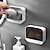 billiga badrumsarrangör-tvålhållare för badrum, tvålförvaringslåda med fliplock, väggmonterad tvålkopp utan stans med avlopp