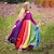 preiswerte Kleider-kinderkleidung Mädchen Kleid Farbblock Langarm Outdoor Patchwork Täglich Baumwollmischung Maxi Sweatkleid Sommer 3-7 Jahre Rosa Rote