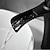 abordables Classiques-cascade lavabo évier mitigeur noir, grands robinets de salle de bain monocommande un trou avec tuyau d&#039;eau chaude et froide navire robinet d&#039;eau monté sur le pont