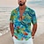 baratos camisas masculinas de acampamento-Homens Camisa Social Camisa de acampamento Camisa Gráfica Camiseta Aloha Peixes Mundo Subaquático Aberto para a Lateral Mar azul Preto Azul Marinha Azul Real Azul Impressão 3D Ao ar livre Rua Manga
