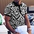 cheap Men&#039;s Button Up Polos-Men&#039;s Polo Shirt Golf Shirt Geometry Turndown Black Royal Blue Brown Street Casual Short Sleeve 3D Button-Down Clothing Apparel Fashion Casual Comfortable