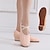 abordables Chaussures de Ballet-Sun lisa chaussures de ballet pour femmes chaussures de salle de bal formation performance pratique talon talon épais semelle en caoutchouc à lacets bande élastique adultes noir