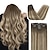 cheap Clip in Hair Extensions-Human Hair Clip in Extensions Walnut Brown to Ash Brown and Bleach Blonde Clip in Hair Extensions 14 Inch 7pcs 120g Real Clip in Extensions Straight Natural Thick Clip Hair Extensions