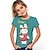 baratos camisetas 3d para meninas-camiseta de manga curta estampada de animais da moda camisas coloridas impressas em 3d da moda para meninos e meninas