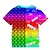 cheap Boy&#039;s 3D T-shirts-Colorful Double Spell Kids Short Sleeve T-shirt Fashion 3d Printed Colorful Shirts For Boys And Girls