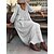 cheap Maxi Dresses-Women&#039;s Cotton Linen Dress Casual Dress Swing Dress Maxi long Dress Cotton And Linen Basic Casual Outdoor Daily V Neck Ruched Long Sleeve Summer Spring Fall 2023 Regular Fit Pink Sky Blue Gray Pure