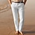 זול מכנסי פשתן-בגדי ריקוד גברים מכנסי פשתן מכנסיים מכנסי חוף כיס אחיד קומפורט נושם בָּחוּץ יומי ליציאה תערובת כותנה\פשתן אופנתי סגנון רחוב לבן בז&#039;