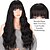 cheap Synthetic Wig-Long Black Wig with Bangs Black Wavy Wig for Women Air Bangs Full Hair Wavy Heat Resistant Synthetic Hair for for Party Daily Use 24 inch