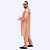 cheap Ethnic &amp; Cultural Costumes-Arabian Muslim Adults Men&#039;s Religious Saudi Arabic Robe Thobe / Jubba For Polyester Ramadan Top Pants