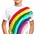 お買い得  男の子の3D Tシャツ-子供 男の子 Tシャツ ティー 虹色 猫 半袖 子供トップ アウトドア 3Dプリント クール 日常 夏 ホワイト 4〜12年
