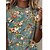 cheap Tees &amp; Tank Tops-Women&#039;s T shirt Tee Yellow Red Blue Floral Print Short Sleeve Holiday Weekend Basic Round Neck Regular Floral Painting S