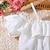 cheap Sets-2 Pieces Kids Girls&#039; Solid Color Off Shoulder Pants Suit Set Short Sleeve Fashion Outdoor 7-13 Years Summer White