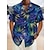 voordelige Hawaiiaans overhemd voor heren-Hawaiiaans overhemd heren grafisch zomer kokosnootboomturndown rood paars bruin groen regenboog straat casual korte mouwen knop kleurrijk strandblauw katoen tropisch button-down