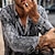 billiga grafiska skjortor för män-Herr Skjorta Grafisk skjorta Ormtryck Krage Blå Grön Grå Utomhus Gata Långärmad Button-Down Kläder Vintage Mode Designer Etnisk Stil
