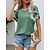 cheap Tees &amp; T Shirts-Women&#039;s T shirt Tee Gray blue Pink Navy Blue Lace Trims Plain Daily Weekend Short Sleeve Round Neck Basic Regular S