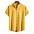 cheap Men&#039;s Button Up Shirts-Men&#039;s Casual Shirt Summer Shirt Beach Shirt Black White Yellow Short Sleeve Striped Stand Collar Spring &amp; Summer Street Daily Clothing Apparel Button-Down