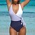 cheap One-Pieces-Women&#039;s Swimwear One Piece Normal Swimsuit Plaid Color Block Printing Black Pink Navy Blue Sky Blue Bodysuit Bathing Suits Beach Wear Summer Sports