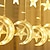 billige LED-stringlys-ramadan eid lys 8,2 fot stjerne vindu gardin lys 12 stjerner 138 led 12 dråper fe lys med 8 blinkende modus dekorasjon for innendørs ramadan fest soverom bryllup