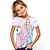 baratos camisetas 3d para meninas-camiseta de manga curta estampada de animais da moda camisas coloridas impressas em 3d da moda para meninos e meninas