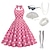 זול תחפושות מהעולם הישן-שמלת נדנדה משנות החמישים שמלה מתרחבת באורך הברך לנשים שמלת תאריכים 1 צמיד