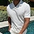 preiswerte klassisches Polo-Herren Golfhemd Polo Normal Casual Kubanisches Halsband Kargen Kurze Ärmel Basic Einfacher Stil Feste Farbe Grundlegend Sommer Frühling Marineblau Schwarz Weiß Braun Hellblau Grau Golfhemd