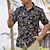 cheap Men&#039;s Plus Size Casual Shirts-Men&#039;s Shirt Button Up Shirt Floral Turndown Dark Blue Plus Size Outdoor Casual Short Sleeve Clothing Apparel Modern Style Retro Vintage
