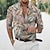 tanie męskie koszule z grafiką-Męskie Koszula Koszula z grafiką Liście Wieczorne Jasnozielony Rumiany róż Ciemnozielony Brązowy Zielony Druk 3D Codzienny Święto Długi rękaw Druk 3D Przycisk w dół Odzież Moda Designerskie Codzienny