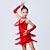 tanie Odzież do tańca dziecięca-Taniec latynoamerykański Sukienka Frędzel Drapowania boczna Marszcząca się Dla dziewczynek Spektakl Szkolenie Bez rękawów Poliester