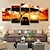 tanie Krajobrazy-5 paneli wall art wydruki na płótnie plakaty malarstwo grafika obraz słoń zwierząt drzewo zachód słońca dekoracji wnętrz wystrój walcowane płótno z rozciągniętą ramą;