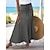 cheap Plain Skirts-Women&#039;s Long Skirt Skirts Split Ends Solid Colored Daily Vacation Spring &amp; Summer Cotton coastal grandma style Basic Casual Mermaid Black Grey