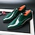 baratos Sapatos Oxford para Homem-Homens Oxfords Sapatos Derby Bullock Shoes Sapatos de vestir Sapatas da manta do estilo britânico Negócio Formais Festas &amp; Noite Dia de São Patrício Couro Ecológico Com Cadarço Preto Verde Gradiente