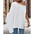 cheap Blouses &amp; Shirts-Women&#039;s Shirt Blouse White Lace Trims Plain Casual Long Sleeve One Shoulder Basic Regular S
