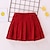 cheap Bottoms-Kids Girls&#039; Skirt Red Plaid Solid Colored Pleated Spring Summer Basic School 3-12 Years