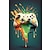 cheap Cartoon Prints-80s 90s  Wall Art Colorful Neon Gamer Controller Canvas Poster Fantasy Earphones Esports Gaming Wall Art Painting For Kawaii Room Decor