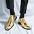 رخيصةأون أحذية أوكسفورد للرجال-رجالي أوكسفورد احذية دربي أحذية رسمية البس حذائك النمط البريطاني منقوشة أحذية كاجوال بريطاني زفاف الحفلات و المساء PU دانتيل أسود ذهبي الربيع الخريف