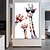 Недорогие Картины с животными-Детская картина маслом ручная роспись вертикальных животных современный натянутый холст