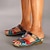 ieftine Sandale de Damă-Pentru femei Sandale Boho Sandale Platformă Papuci de exterior Zilnic Plajă Floral Vară Flori Toc Platformă Epocă Casual Imitație Piele Albastru